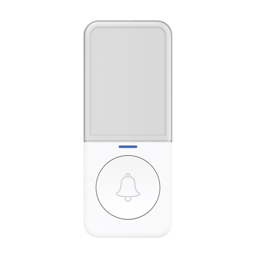 Безжичен звънец за врата с LED осветление 230V IP56 бял