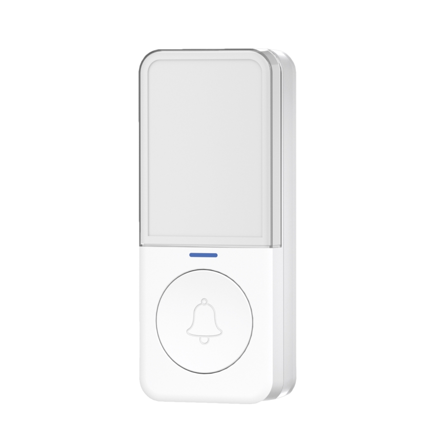 Безжичен звънец за врата с LED осветление 230V IP56 бял