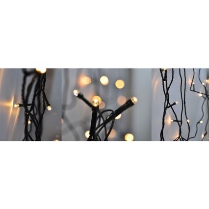LED Екстериорни Коледни лампички 400xLED/8 функции 25м IP44 топло бели