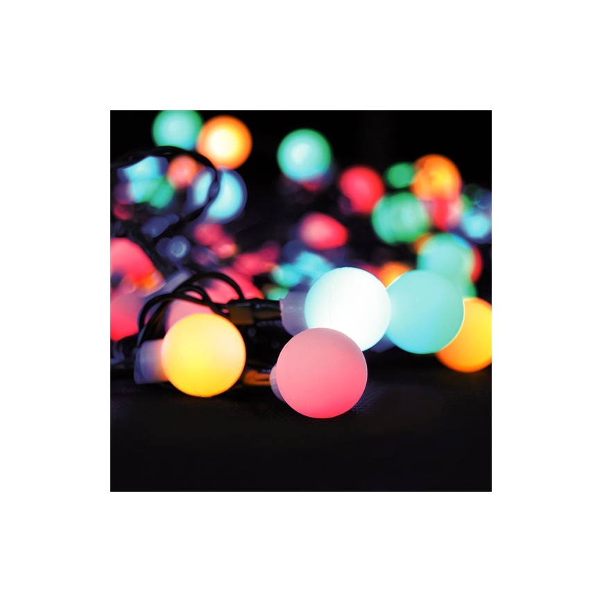 LED RGB коледна външна гирлянда с регулируема яркост 100xLED/8 функции 15m IP44 + дистанционно управление