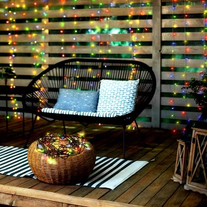 LED външна гирлянда 100xLED/8 режима IP44 13m многоцветна