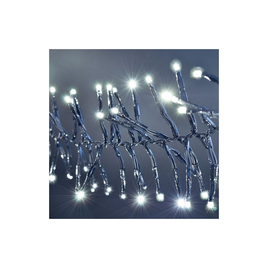 LED външен гирлянд 576xLED/8 функции 8m IP44 студено бяло + дистанционно