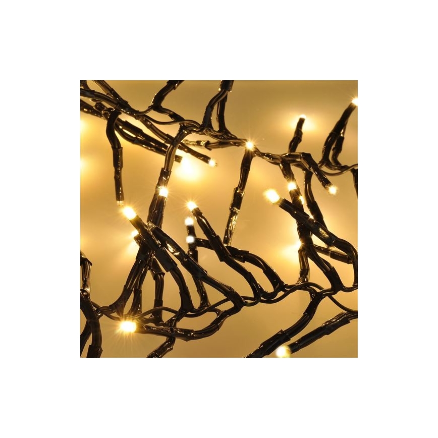 LED Коледни лампички 576xLED/8 функции 8м IP44 топло бели + дистанционно