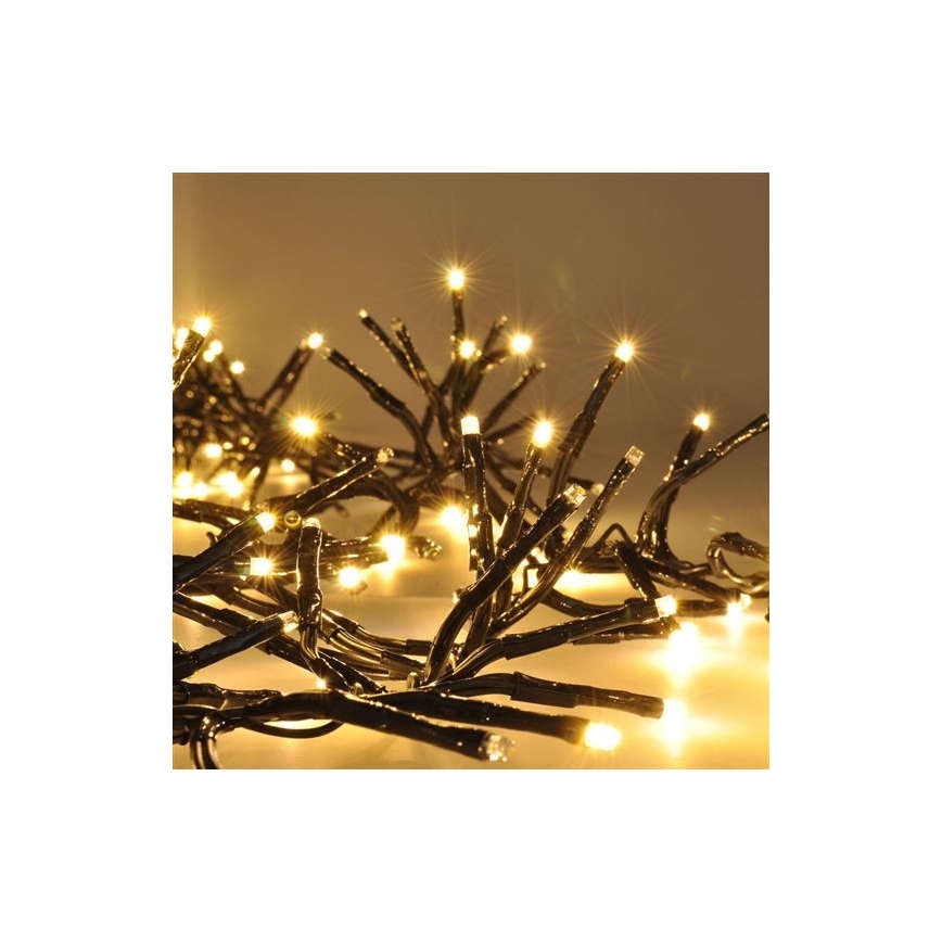 LED Коледни лампички 576xLED/8 функции 8м IP44 топло бели + дистанционно