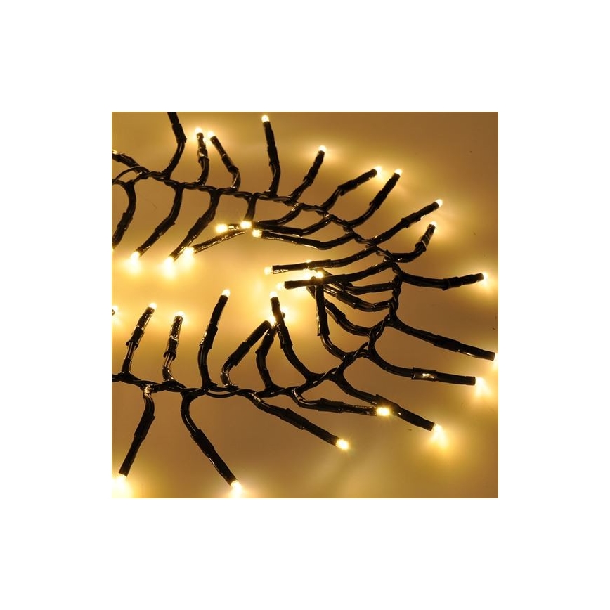 LED Коледни лампички 576xLED/8 функции 8м IP44 топло бели + дистанционно