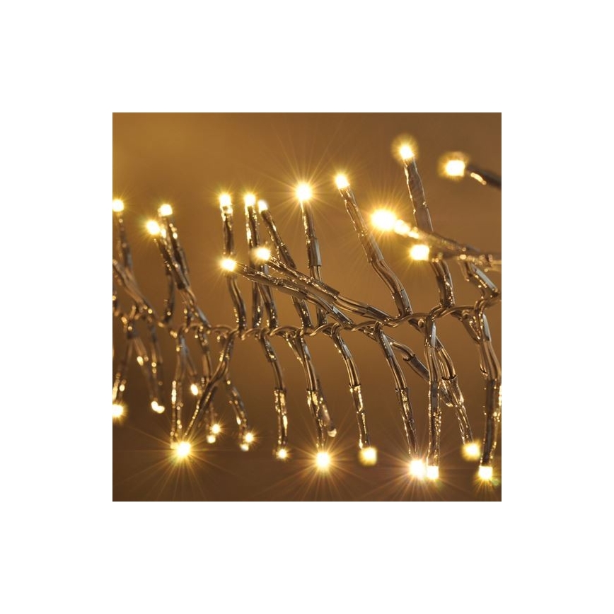 LED Коледни лампички 576xLED/8 функции 8м IP44 топло бели + дистанционно