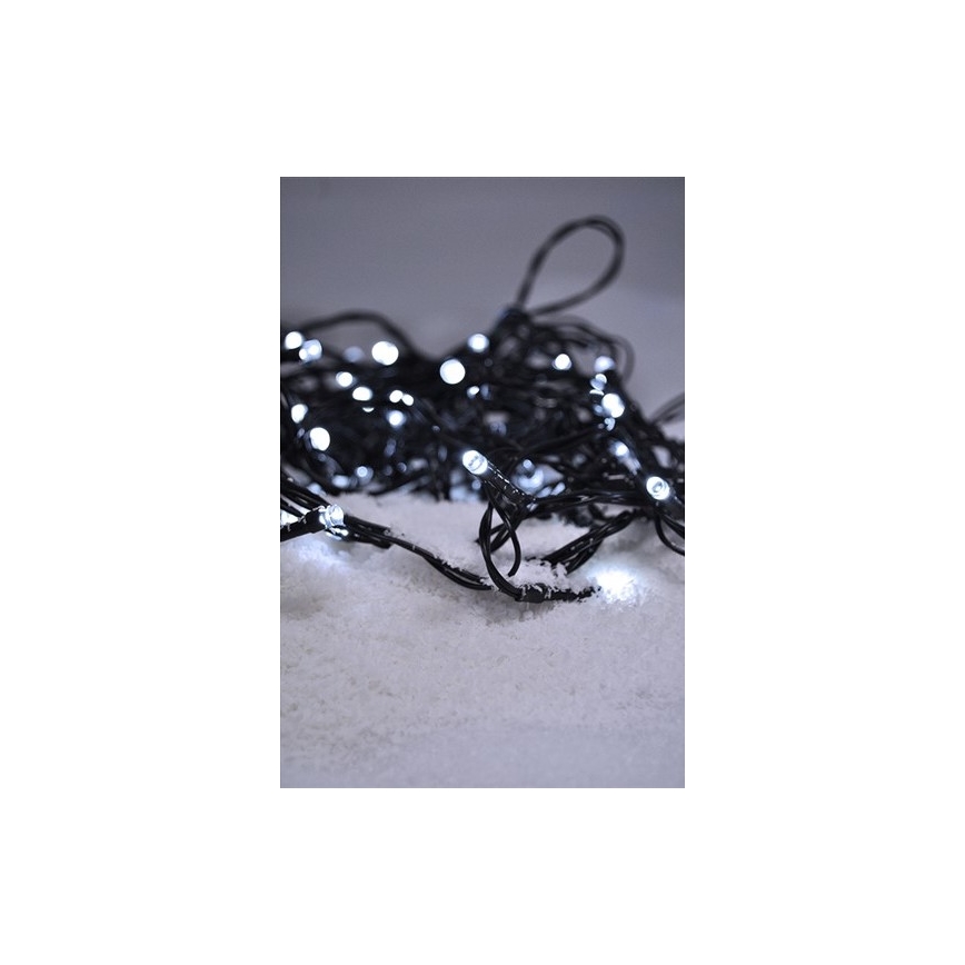 LED външна гирлянда 50xLED/8 функции 8m IP44 студено бяло