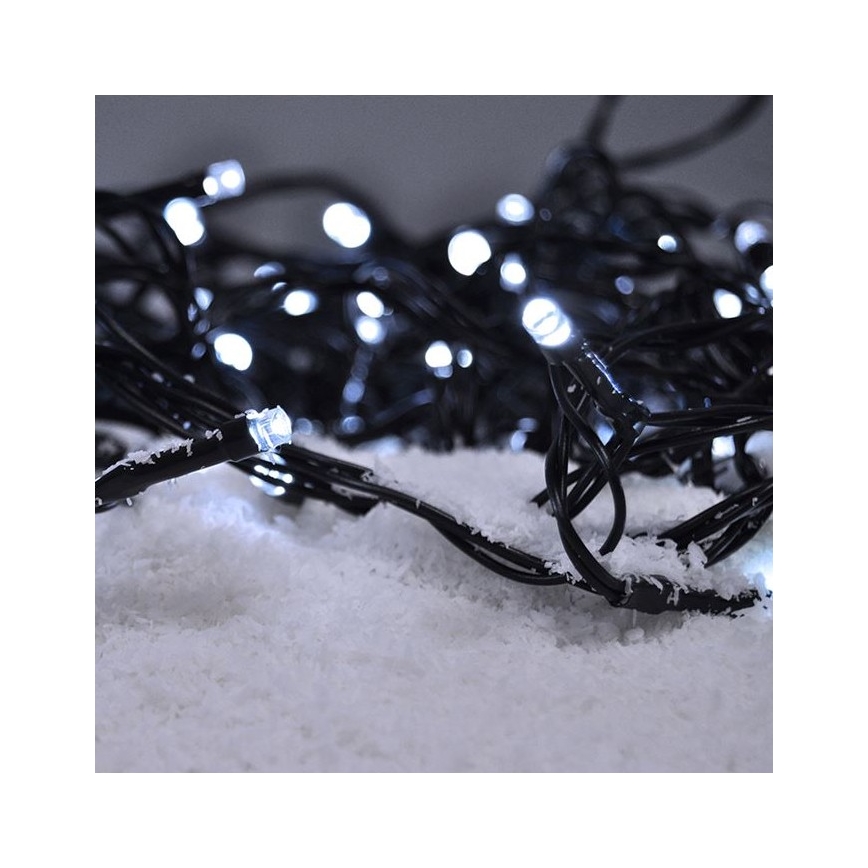 LED Коледни лампички 50xLED/8 функции 8м IP44 студено бели