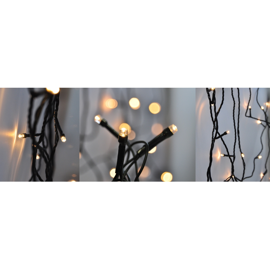 LED Екстериорни Коледни лампички 50xLED/8 функции 8м IP44 топло бели