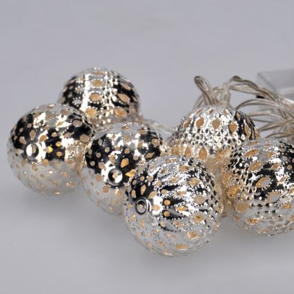LED Коледни лампички 10xLED 1m топло бяло