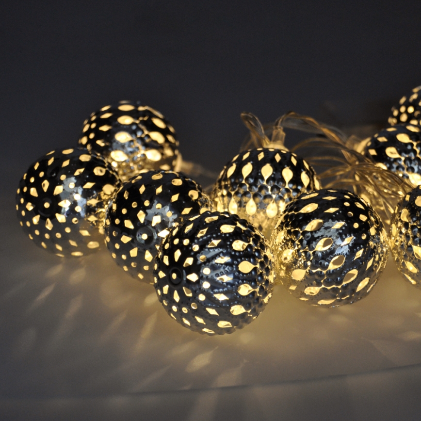LED Коледни лампички 10xLED 1m топло бяло