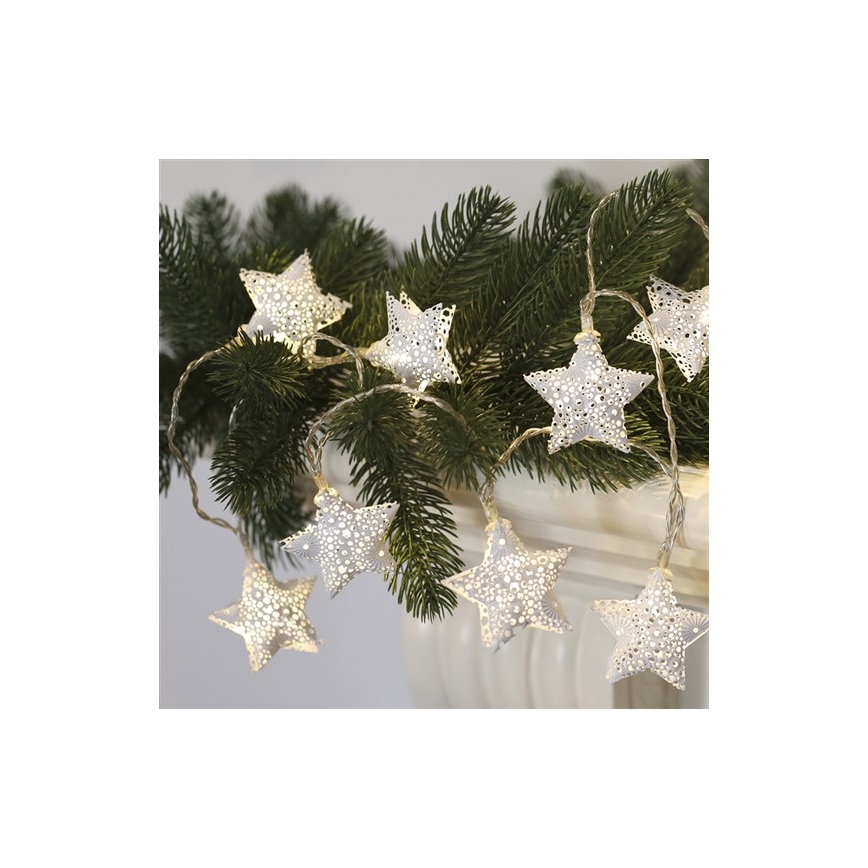 LED Коледни лампички 10xLED/2xAA 2м топло бели