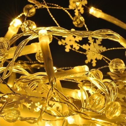 LED Коледни лампички 20xLED/2xAA 2м топло бели