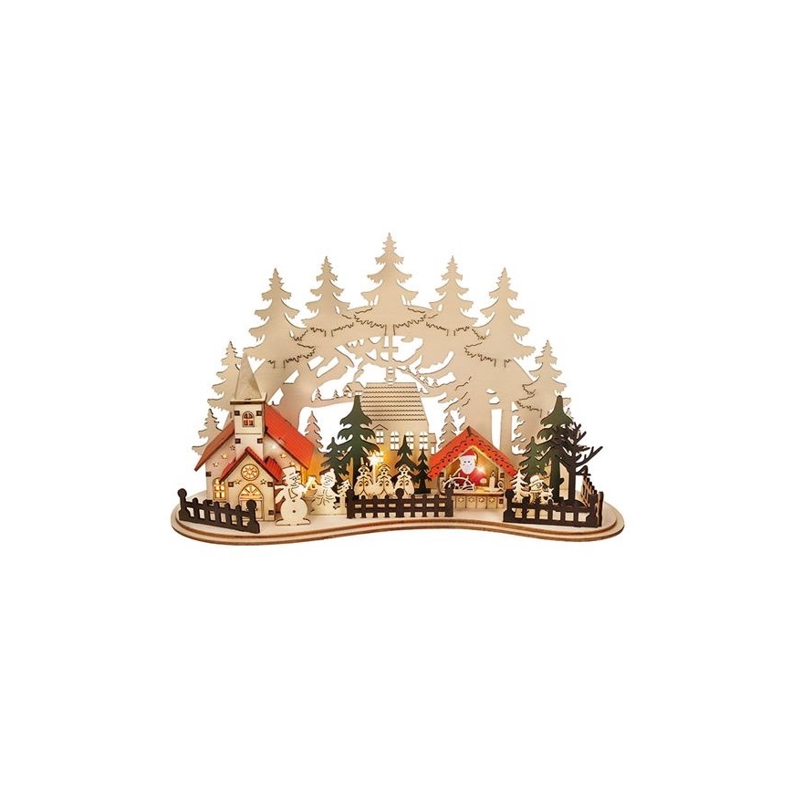 LED Коледна декорация LED/2xAAA малко градче