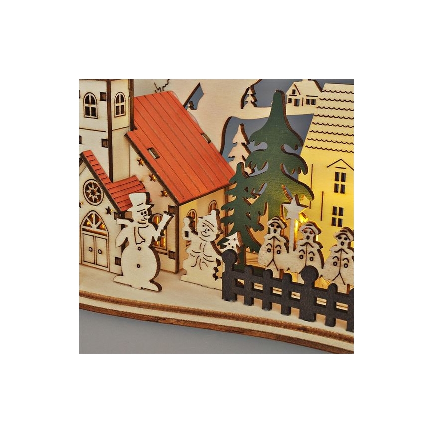 LED Коледна декорация LED/2xAAA малко градче