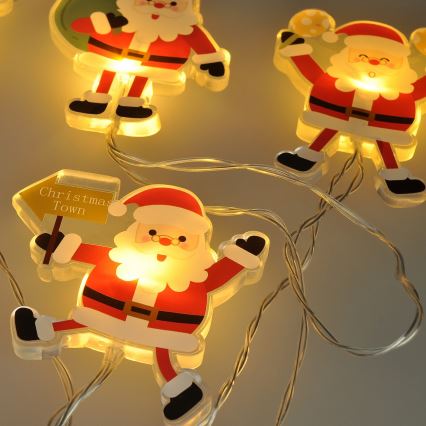 LED гирлянд със вендузи 6xLED/2xAA 1,2 m топла бяла Santa