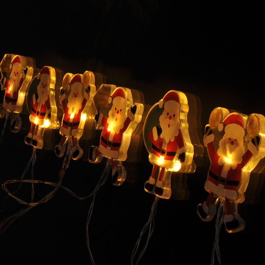 LED гирлянд със вендузи 6xLED/2xAA 1,2 m топла бяла Santa