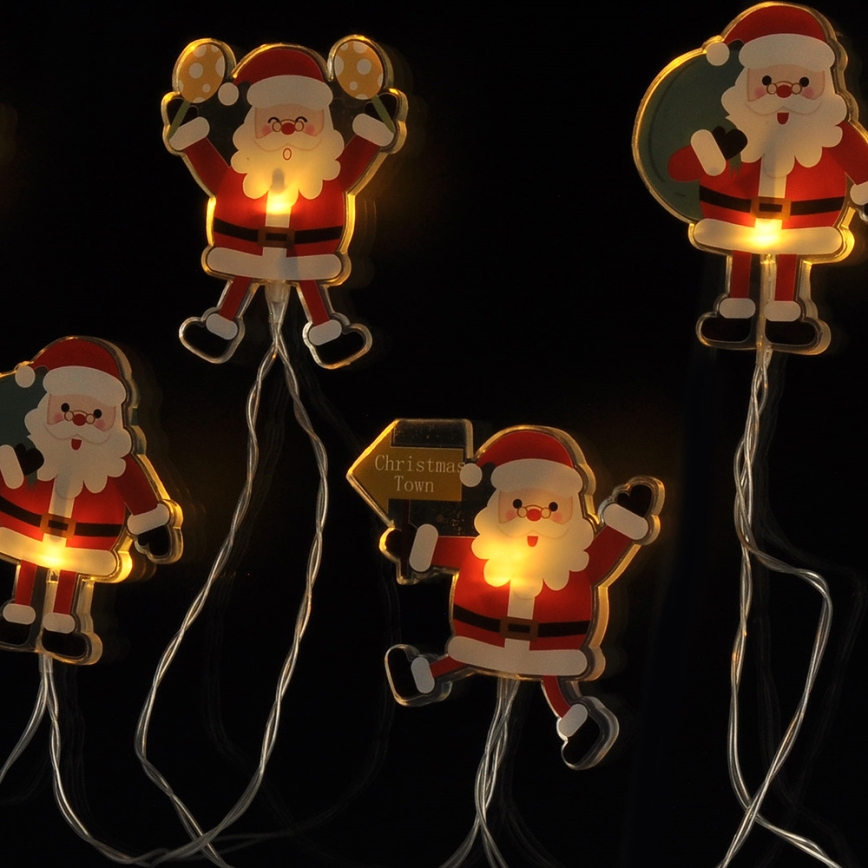 LED коледен гирлянд с присоски 6xLED/2xAA 1,2m топла бяла светлина santa