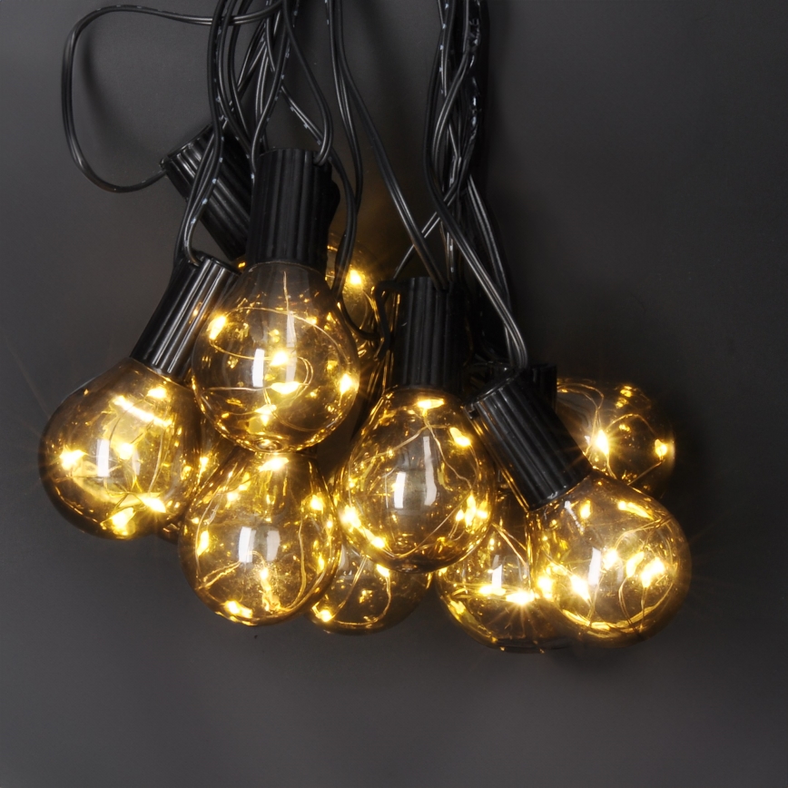 LED Екстериорни декоративни лампички GARLAND 10xLED/3xAA 3 м IP44 топло бял