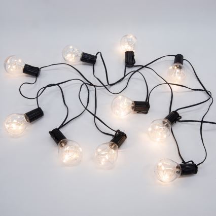 LED външна декоративна гирлянда GIRLANDA, 10 x LED диода, 3 x AA батерии, 3 m, IP44, топла бяла светлина
