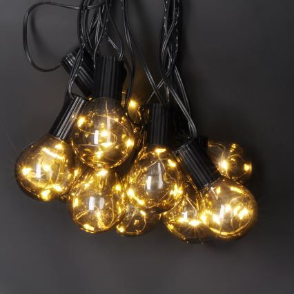 LED външна декоративна гирлянда GIRLANDA, 10 x LED диода, 3 x AA батерии, 3 m, IP44, топла бяла светлина