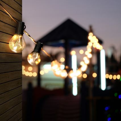 LED външна декоративна гирлянда GIRLANDA, 10 x LED диода, 3 x AA батерии, 3 m, IP44, топла бяла светлина