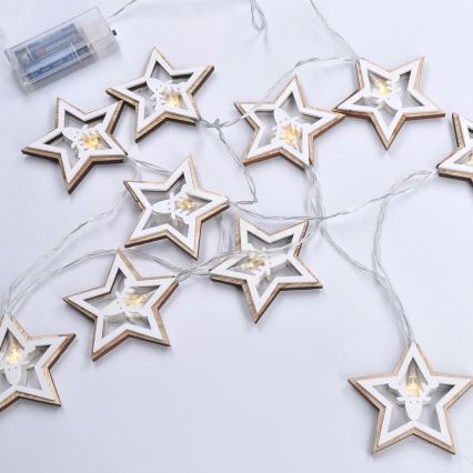 LED гирлянд 10xLED/2xAA 1,8m топла бяла светлина