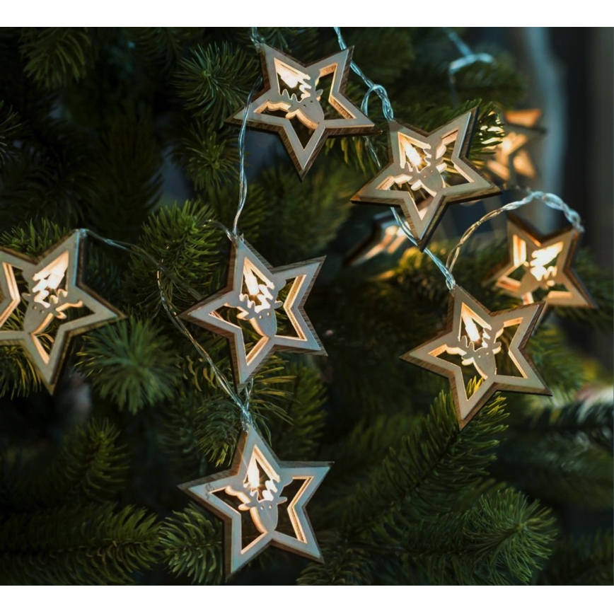 LED гирлянд 10xLED/2xAA 1,8m топла бяла светлина