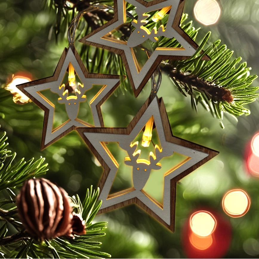 LED гирлянд 10xLED/2xAA 1,8m топла бяла светлина