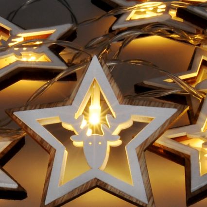 LED гирлянд 10xLED/2xAA 1,8m топла бяла светлина