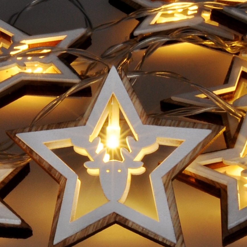 LED гирлянд 10xLED/2xAA 1,8m топла бяла светлина