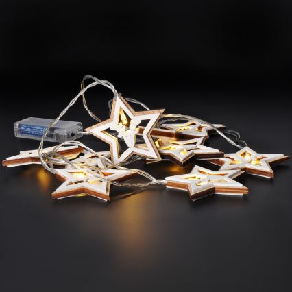 LED гирлянд 10xLED/2xAA 1,8m топла бяла светлина