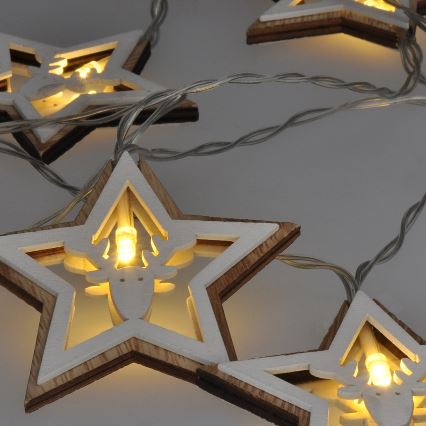 LED гирлянд 10xLED/2xAA 1,8m топла бяла светлина