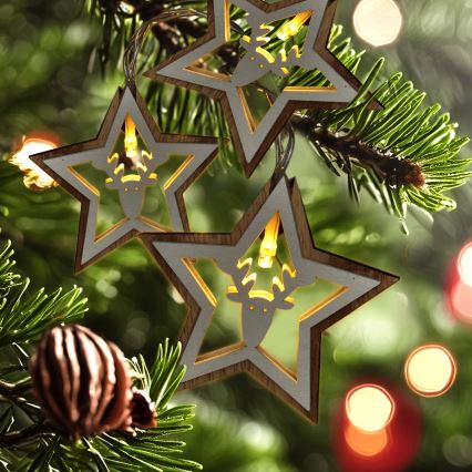 LED Коледни лампички 10xLED/2xAA 1,8 м топло бял