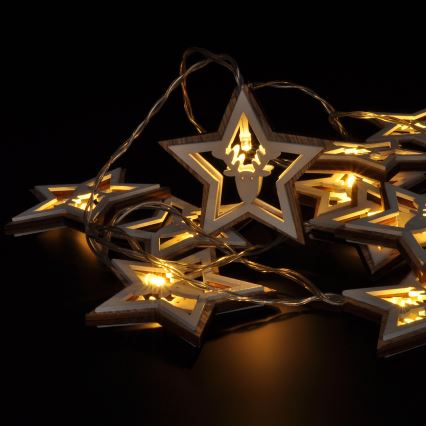 LED Коледни лампички 10xLED/2xAA 1,8 м топло бял