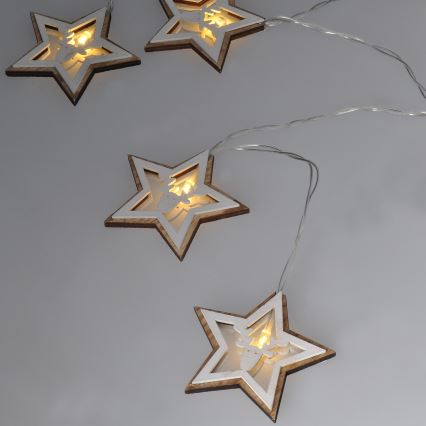 LED Коледни лампички 10xLED/2xAA 1,8 м топло бял