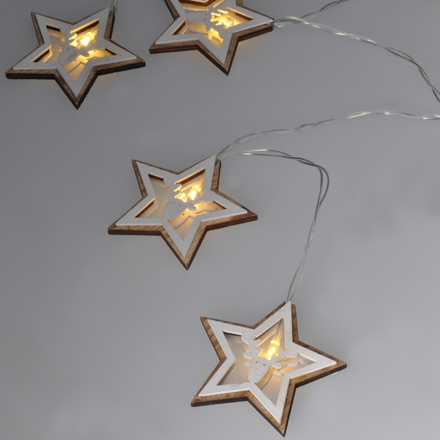 LED Коледни лампички 10xLED/2xAA 1,8 м топло бял