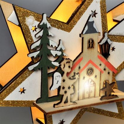 LED коледна декорация 10xLED/2xAA комета