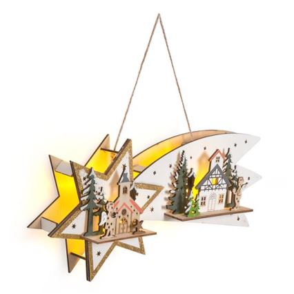 LED коледна декорация 10xLED/2xAA комета