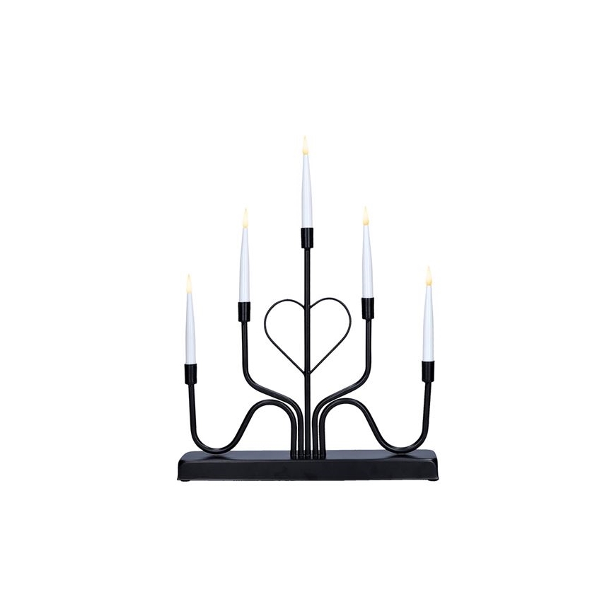 LED коледен свещник 5xLED/2xAA, топла бяла светлина