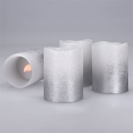 КОМПЛЕКТ 4x LED свещи от естествен восък LED/1xCR2032 топла бяла