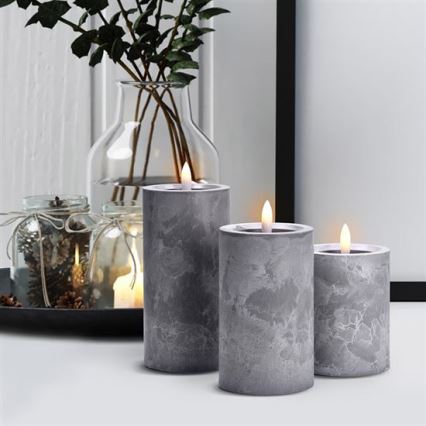 Комплект от 3 LED свещи, захранване с 2xAA, топла бяла светлина