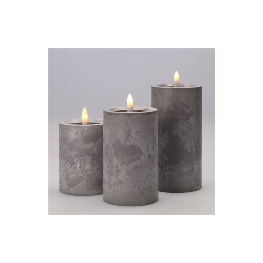 Комплект от 3 LED свещи, захранване с 2xAA, топла бяла светлина