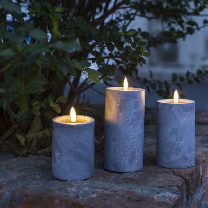 Комплект от 3 LED свещи, захранване с 2xAA, топла бяла светлина