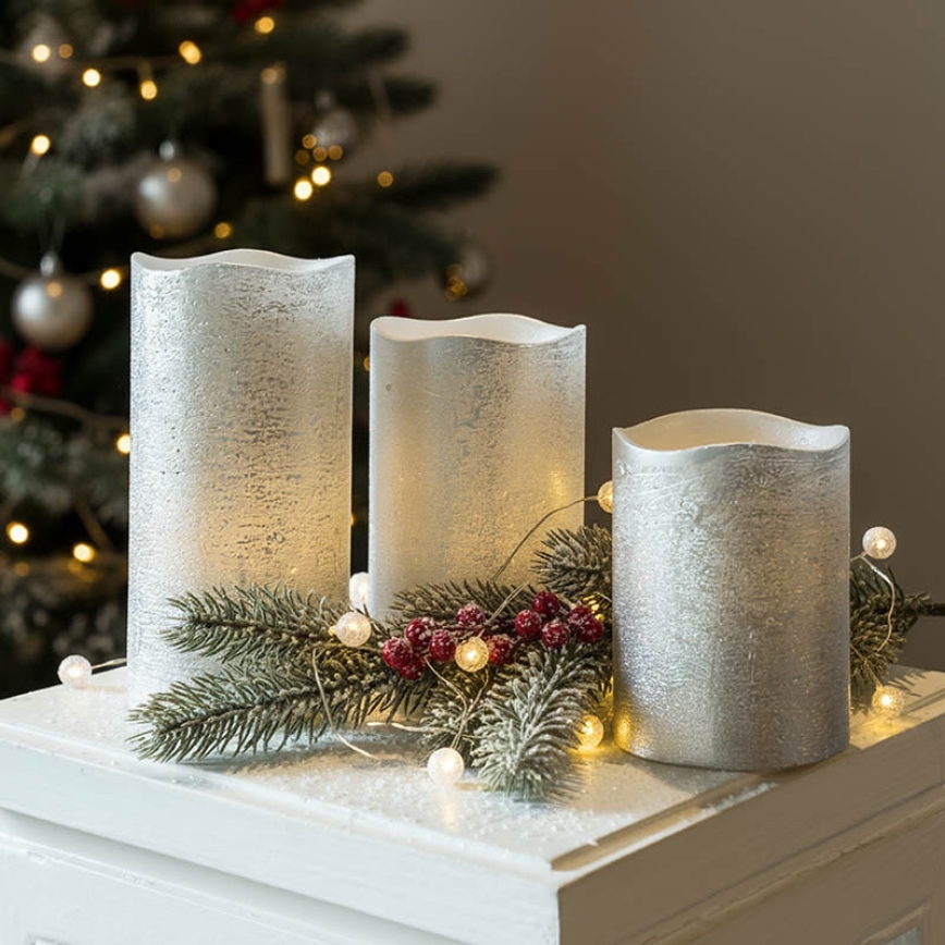 КОМПЛЕКТ ОТ 3 LED свещи LED/3xAAA, топла бяла светлина