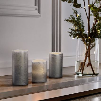 КОМПЛЕКТ ОТ 3 LED свещи LED/3xAAA, топла бяла светлина