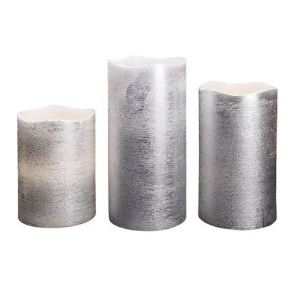 КОМПЛЕКТ ОТ 3 LED свещи LED/3xAAA, топла бяла светлина