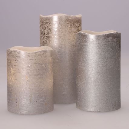 КОМПЛЕКТ ОТ 3 LED свещи LED/3xAAA, топла бяла светлина