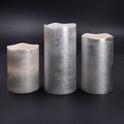 КОМПЛЕКТ ОТ 3 LED свещи LED/3xAAA, топла бяла светлина