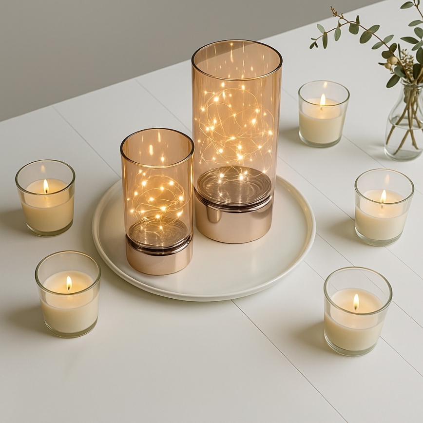 Комплект 2x LED коледни лампички 20xLED+10xLED/2xAA+3xAA топла бяла